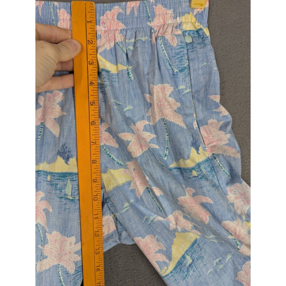 VTG Reyn Spooner Womens S Two Piece Set Hawaiian Blue Floral Print Aloha 60s 70s - Picture 5 of 15